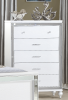 Mirror Framed Chest Made With Wood in White Color