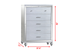 Mirror Framed Chest Made With Wood in Silver Color