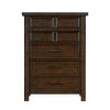 Classic Bedroom Brown Finish 1pc Chest of Drawers Mango Veneer Wood Transitional Furniture