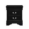 Classic Louis Philippe Style Black Finish 1pc Nightstand of Drawers Traditional Design Bedroom Furniture