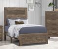 Simple Look Rustic Brown Finish 1pc Twin Size Bed Panel Headboard Footboard Formal Bedroom Furniture
