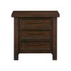 Classic Brown Finish 1pc Nightstand of 3x Drawers Mango Veneer Wood Transitional Bedroom Furniture