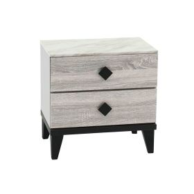 Smithson Nightstand With 2 Drawers Storage in Cream Finish