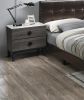 Bedroom Furniture Contemporary Look Grey Color Nightstand Drawers Bed Side Table plywood