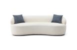 Mid Century Modern Curved Sofa, 3 Seat Cloud couch Boucle sofa Fabric Couch for Living Room, Bedroom, Office Beige