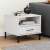 Bedside Table White Solid Pine Wood