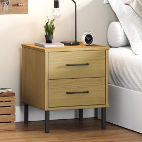 Bedside Cabinet Brown Solid pine wood Standard Bedside Cabinet