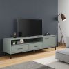 TV Cabinet Grey Solid pine wood, metal