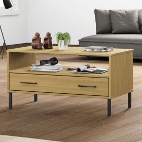 Coffee Table Brown Solid pine wood, metal Standard Coffee Table