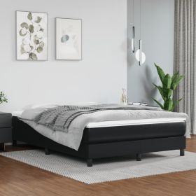 Bed Frame Black Faux leather, plywood, engineered wood Double