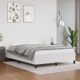 Bed Frame White Faux leather, plywood, engineered wood Full, Double