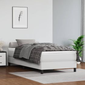 Bed Frame White Faux leather, Plywood, Engineered wood Twin XL