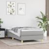 Bed Frame Light Gray Polyester, Plywood, Engineered Wood Twin XL