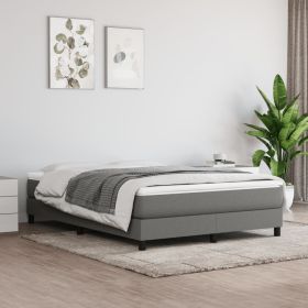 Bed Frame Dark Grey Fabric, plywood, engineered wood Queen