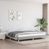 Bed Frame Light grey 100% polyester, plywood, engineered wood King