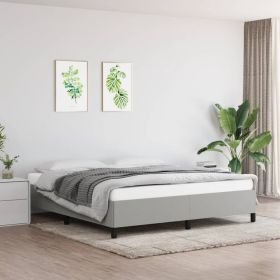 Bed Frame Light Gray 100% polyester fabric, plywood, engineered wood