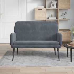 Bench Dark grey Velvet (100% polyester), metal, plywood