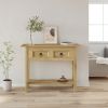 Console Table Brown Solid waxed pinewood