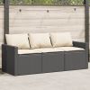 Garden Sofa Black and Cream White