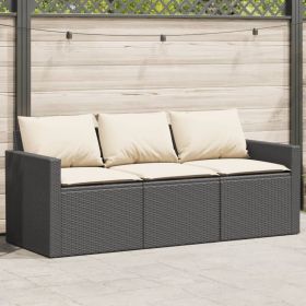 Garden Sofa Black and Cream White