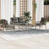 Garden Sofa Set Grey Poly Rattan Medium Durable Garden Sofa Set