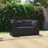 Garden Sofa Black Poly Rattan Medium Modular Garden Sofa