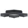 Sofa Set Black PE rattan Large Modular Garden Lounge Set
