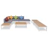 Patio Furniture Set Set of 5 White and brown Aluminum and WPC