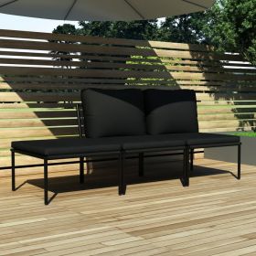 Garden Lounge Set Black and Gray