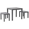 Garden Set Brown Plastic Tough Garden Set Square Modern