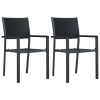 Garden Chair Set of 2 Black Plastic and steel Standard
