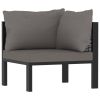Corner Sofa Anthracite Poly rattan, aluminum, fabric (100% polyester)