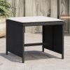 Patio Stool Black, Cream white