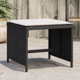 Patio Stool Black, Cream white