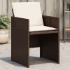 Patio Chair Brown Poly Rattan Medium Foldable Patio Chair