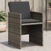 Patio Chair Gray PE rattan One Size Removable Covers
