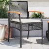 Garden Chair Set of 2 Black and brown