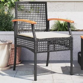 Garden Chair Set of 2 Black and brown