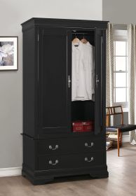 Elegant Black Traditional Armoire