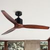 in. Integrated LED Farmhouse Indoor/Outdoor Black Smart Ceiling Fan with Remote Control