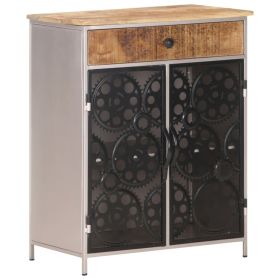 Sideboard Rough mango wood with silver powder-coated iron