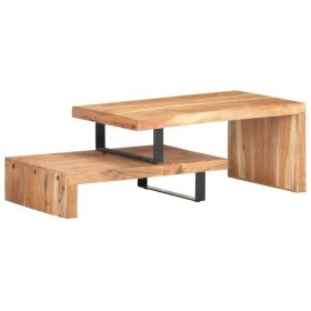 Coffee Table Natural wood grain Solid Acacia wood, Powder-Coated Iron