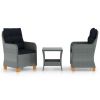 Garden Lounge Set Light Grey and Black