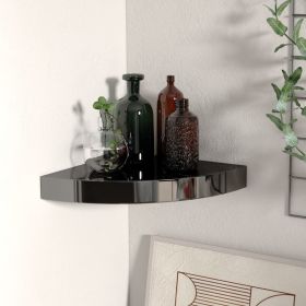 Corner Shelf High gloss black Honeycomb MDF, metal Small