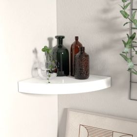 Corner Shelf High gloss white Honeycomb MDF, metal 9.8 in