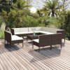 Garden Lounge Set Brown, Cream