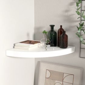 Corner Shelf High gloss white Honeycomb MDF, metal