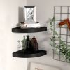 Corner Shelf Set of 2 Black Honeycomb MDF, metal