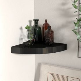 Corner Shelf Black Honeycomb MDF, metal Small Wall mounting