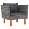 Garden Sofa Grey PE rattan Removable Covers Garden Sofa